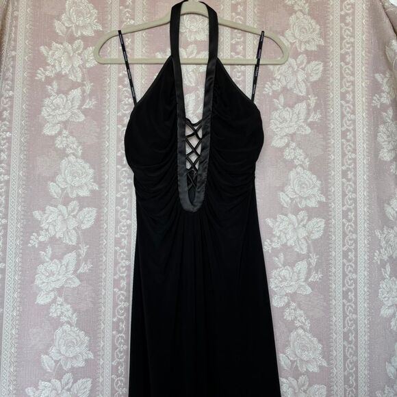 Vintage Nine 2 Nine Black Halter Gown Dress - Picture 2 of 8